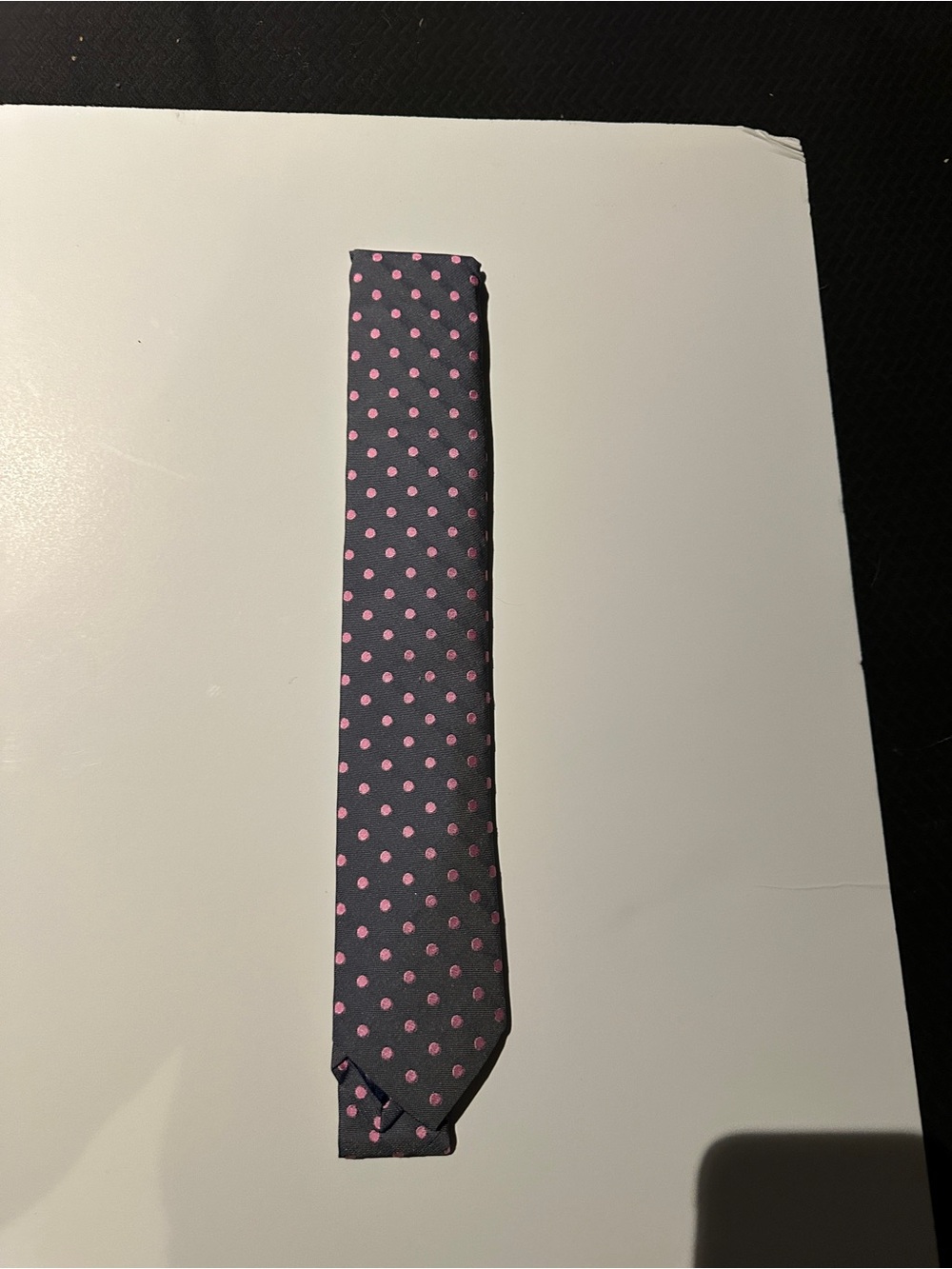 Vineyard Vines Navy Tie with Pink Polka Dots